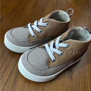 OshKosh B'gosh Tan and Gray Sneakers with Non-Slip Soles